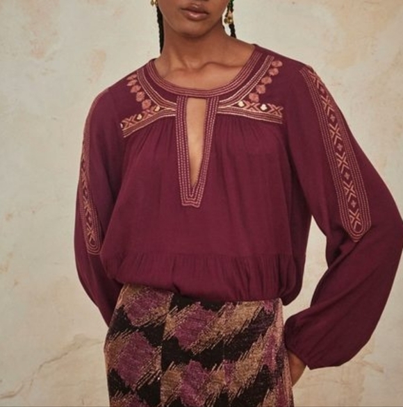 NWT NEKANE$92 Lalasa Peasant Blouse